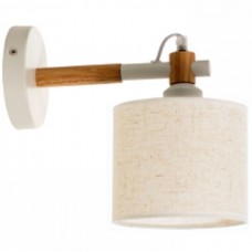 Απλίκα Τοίχου 1xE27 230V Λευκή Μέταλλο με Ξύλο 43383-WH